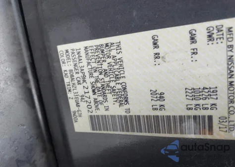 2017 Nissan Altima 2.5 Sr from USA, damaged, VIN 1N4AL3AP9HC217202